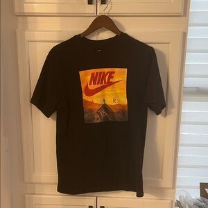 Nike Black Tee with Orange Graphic Mens Medium